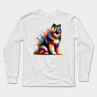 Tornjak in Colorful Artistic Splash Paint Expression Long Sleeve T-Shirt